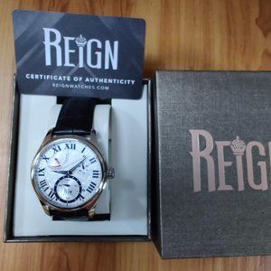 Reign Bhutan Genuine Leather Mens Watch,White/Blue